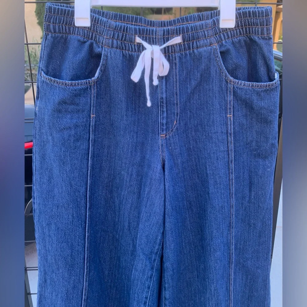 NWOT Universal Thread Dark Blue Wide-Leg Drawstring Jeans - Picture 4 of 9